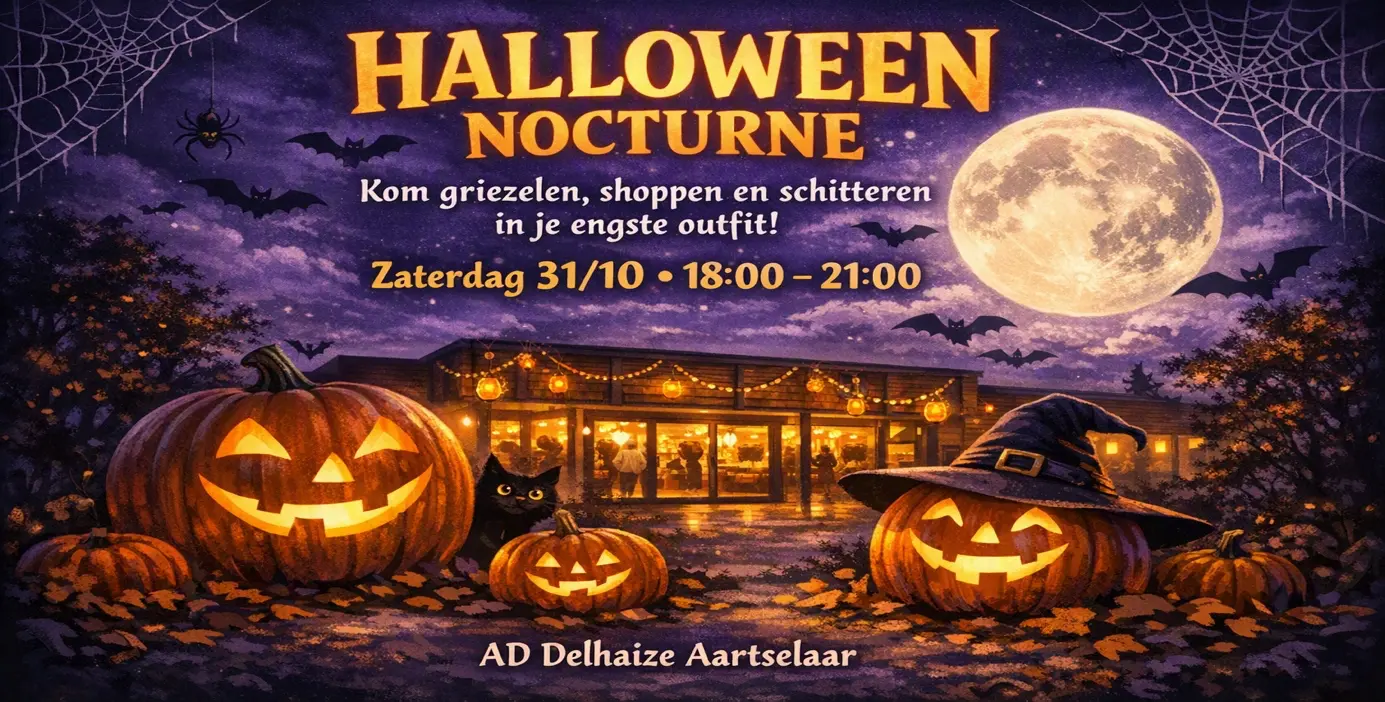 Halloween Nocturne — zaterdag 31 oktober, van 18 tot 21 uur, bij Delhaize Aartselaar